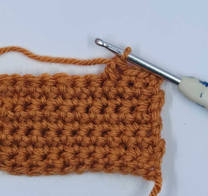Last step for making the single crochet decrease stitch. Last step for making the single crochet decrease stitch.