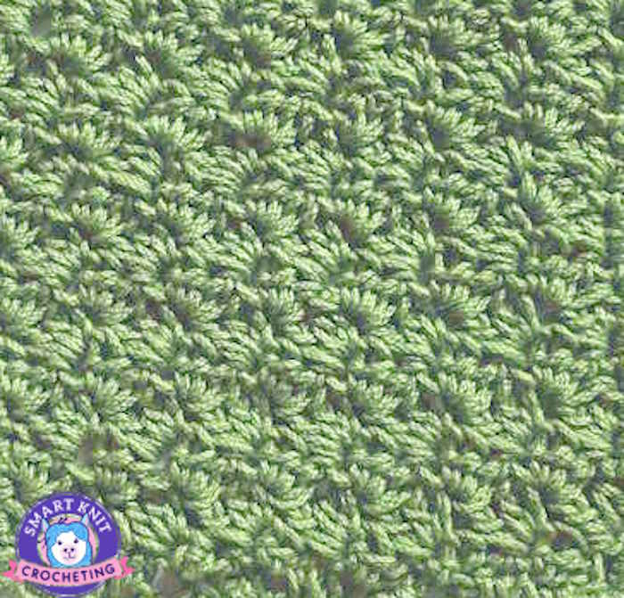 Crochet Sedge Stitch, close up