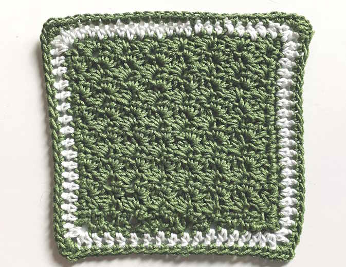 Crochet sedge stitch washcloth