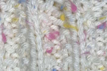 Thumbnail of the seeded rib worked in white