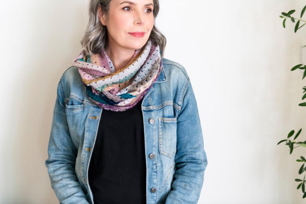 Simple knit cowl by Lion Brand