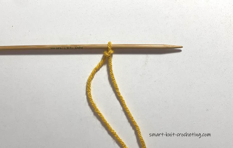 Slip stitch is placed on the needle