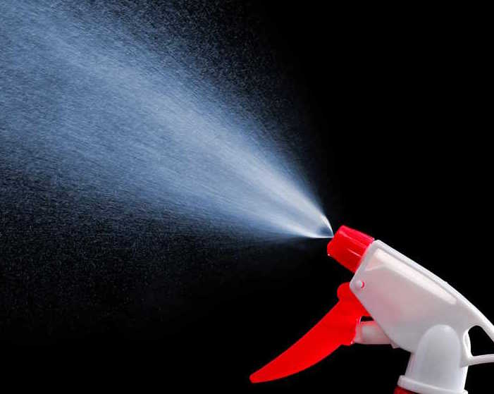 A spray bottle with water