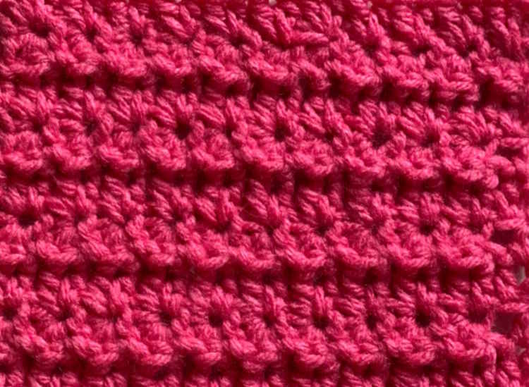 Wrong side showing of the crochet star stitch