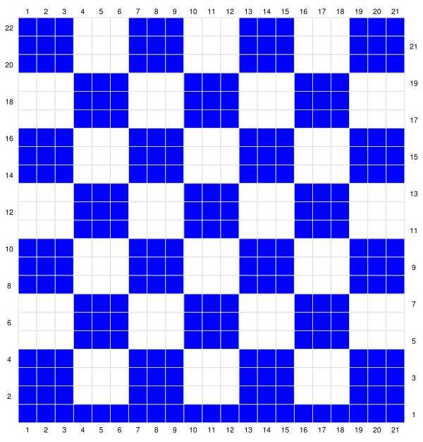 A crochet chart showing how to make the tapestry crochet described in this article
