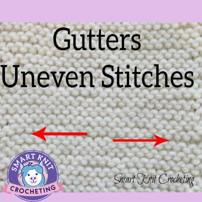 Tension problems showing on a knitted swatch