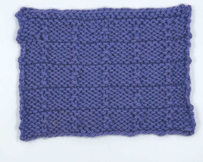 Knit Tile Stitch Wrong Side The wrong side of a knit swatch of the Tile Pattern