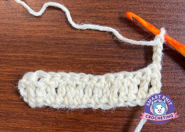 Treble crochet stitch, tutorial one row worked
