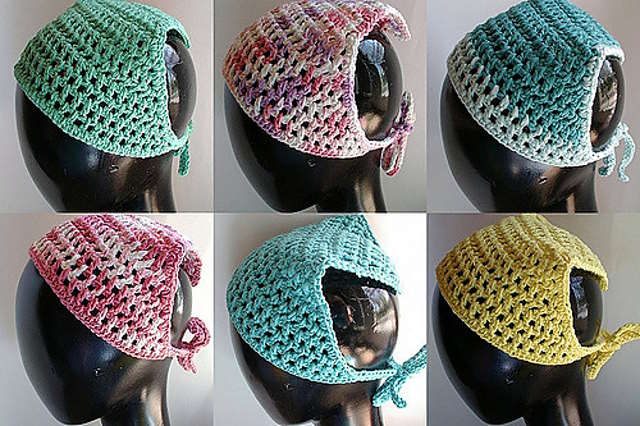 6 views ofd the triangle hair scarf designed by Wendy Harbaugh 6 views ofd the triangle hair scarf designed by Wendy Harbaugh