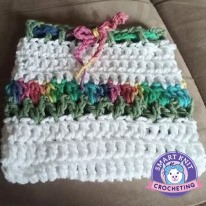 Crochet Tulip Produce Bag made with double crochet and tulip stitch
