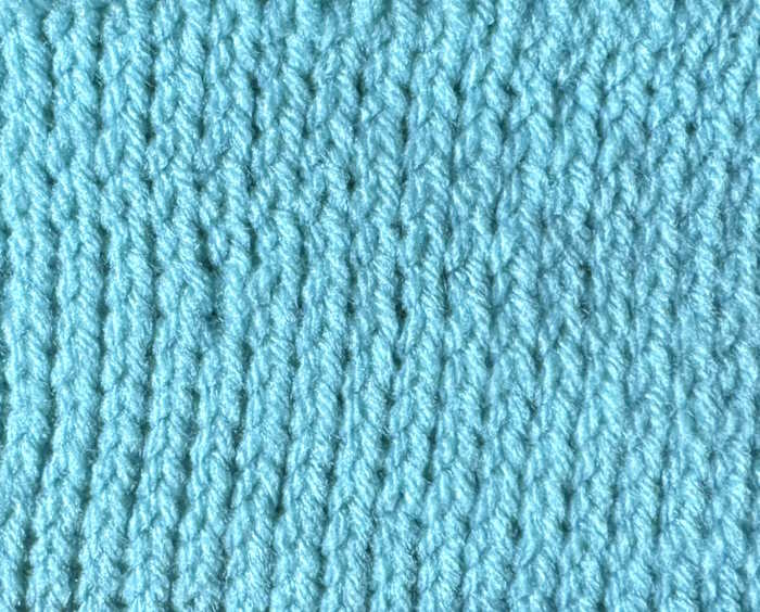 Swatch of the Tunisian Crochet Knit Stitch showing the right side