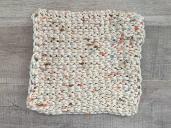The wrong side of the tunisian simple stitch