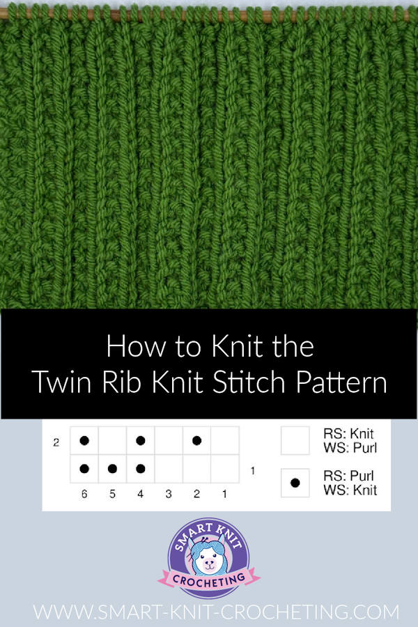 Twin Rib swatch and chart on a pin image