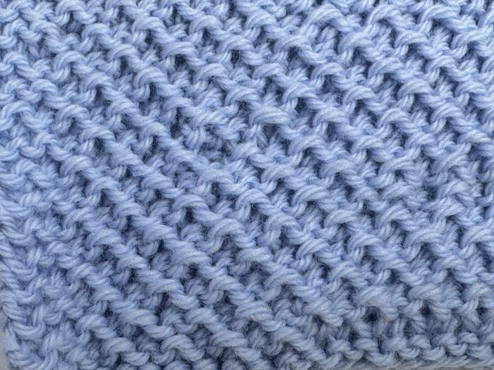 Wrong side showing of the Twisted Moss Stitch