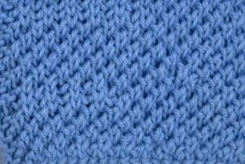 Twisted Moss Stitch thumbnail worked in blue