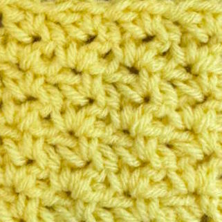 A thumbnail of the crochet wattle stitch worked in yellow yarn
