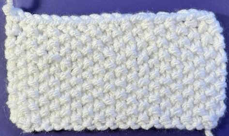 weave in ends in seed stitch